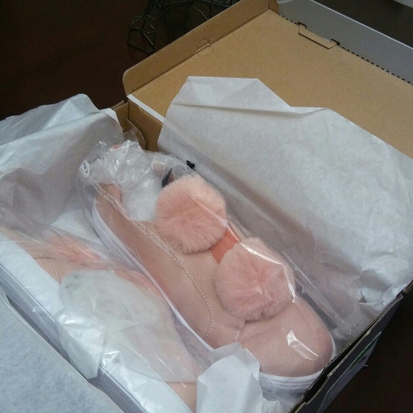 Shoes - Slip on sneakers with pom poms